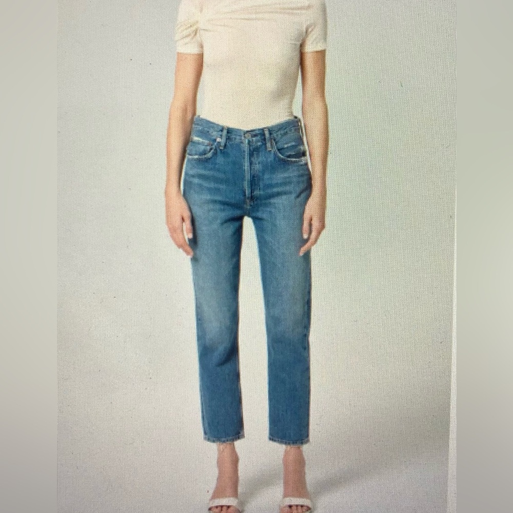 AGOLDE - RILEY HIGH RISE STRAIGHT CROP + In Frequency/Medium Indigo-24